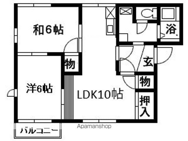 メゾンドールA館(2LDK/2階)の間取り写真
