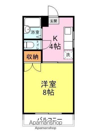 アモール瓦谷(1K/2階)の間取り写真