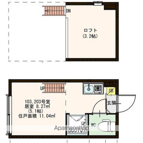 ラグーン西荻窪(ワンルーム/1階)の間取り写真