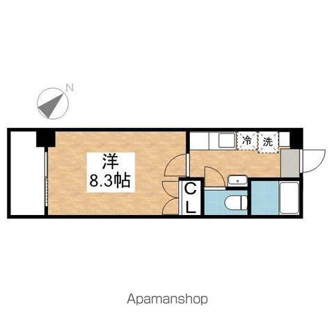 ヒルズ川名(1K/4階)の間取り写真