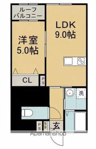 GROWTH GENDOUA棟(1LDK/2階)の間取り写真
