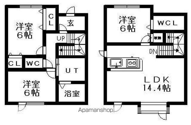 パルティールＣＤ(3LDK)の間取り写真
