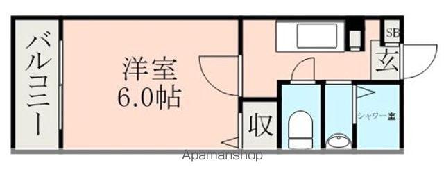 シャポー渡鹿(ワンルーム/1階)の間取り写真
