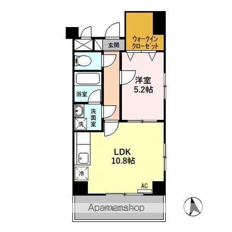 メゾンDEウノ(1LDK/4階)の間取り写真