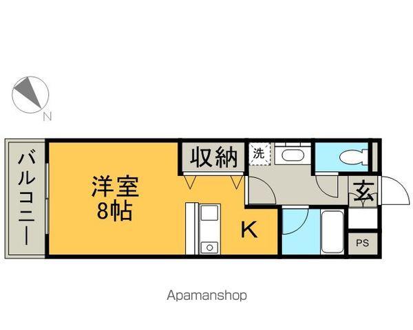 ラシュレ筒井(1K/2階)の間取り写真