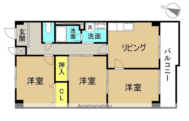 シティプラザミウラ(3DK/4階)の間取り写真