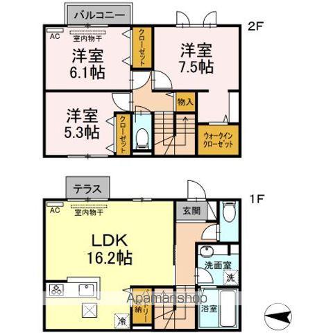 山陽本線 東福山駅 徒歩25分 2階建 築6年(3LDK)の間取り写真