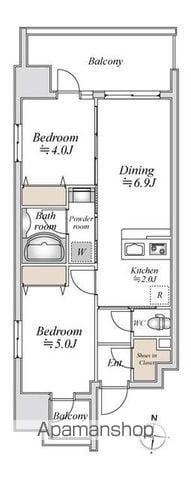 ドゥーエ両国3(2DK/5階)の間取り写真