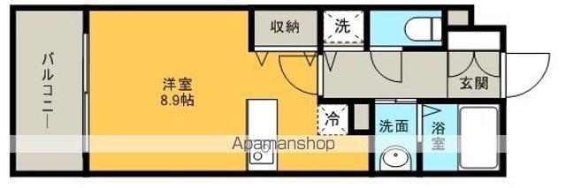 グランパーク天神A棟(ワンルーム/11階)の間取り写真