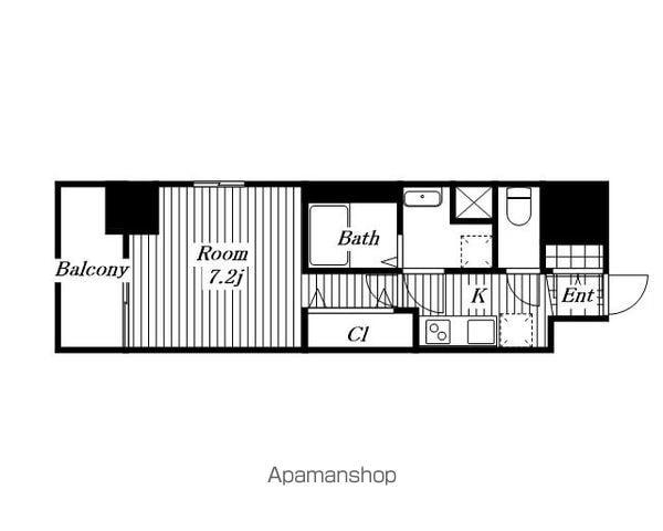ワールドアイ名古屋城北(1K/13階)の間取り写真