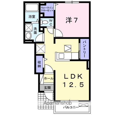サウスヴァレーⅢ(1LDK/1階)の間取り写真