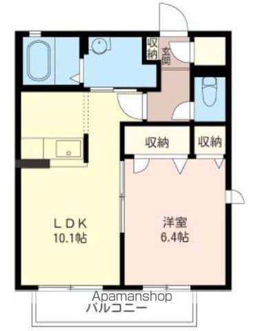 プライムメイトA(1LDK/2階)の間取り写真