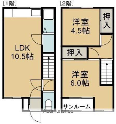 トータス館(2LDK/1階)の間取り写真