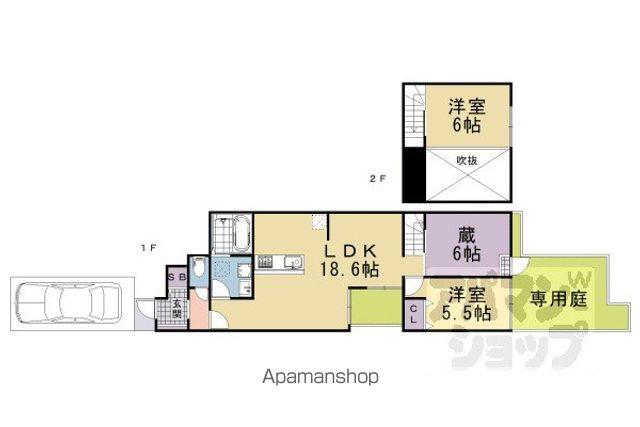 阪急電鉄京都線 桂駅 徒歩6分 2階建 築2年(2SLDK)の間取り写真