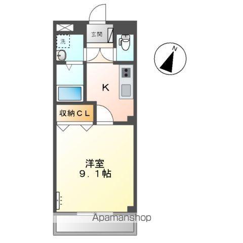 キャメロット(1K/1階)の間取り写真