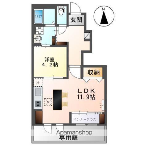 港区秋葉アパート(1LDK/1階)の間取り写真