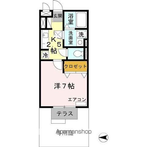 エクレール鷹合(1K/1階)の間取り写真