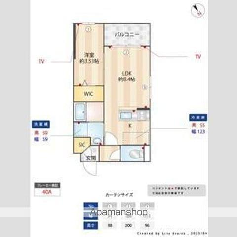 ラクラス南福岡ノース(1LDK/4階)の間取り写真