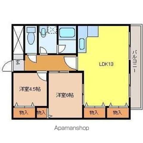 東洋ハイツ(2LDK/2階)の間取り写真