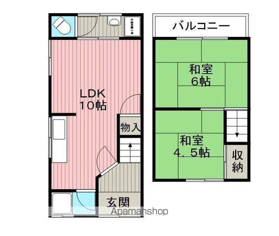 蛍池南町２−１２−３(2LDK)の間取り写真