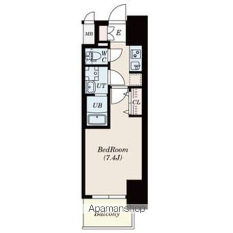 SーRESIDENCE豊国通 円部屋あり(1K/4階)の間取り写真
