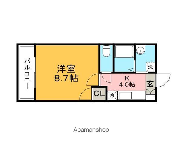 ドリームハウス3(1K/1階)の間取り写真