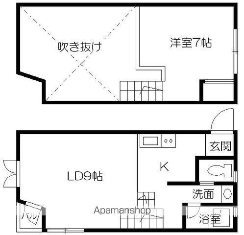 エルビス長嶺(1LDK/2階)の間取り写真