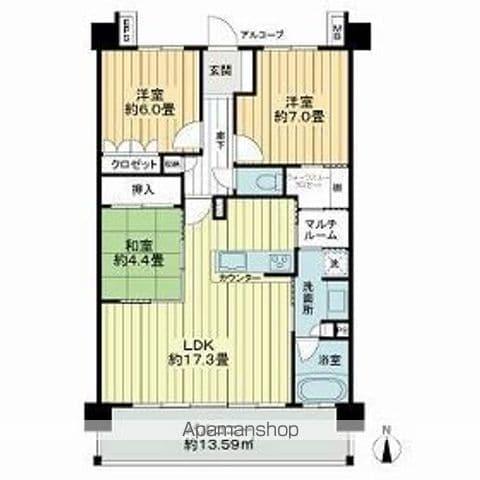 サーパスシティ南松本駅前ノースガーデン(3LDK/3階)の間取り写真