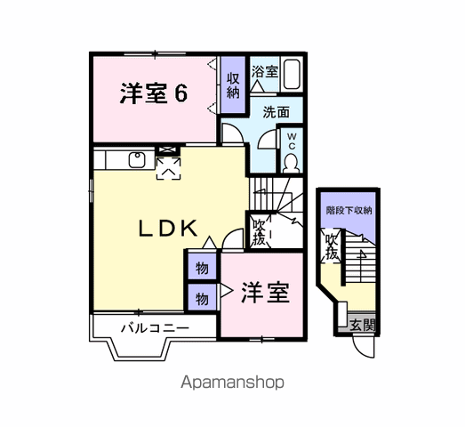 クレストール古谷(2LDK/2階)の間取り写真