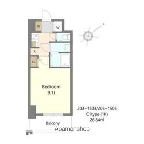 S-RESIDENCE堺BLAZE(1K/10階)の間取り写真