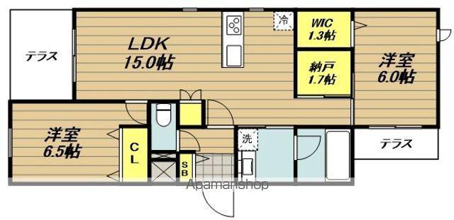 シャルール(2SLDK/1階)の間取り写真