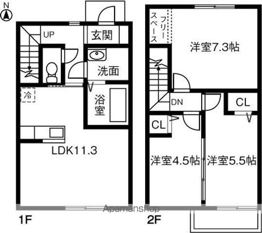 ＪＥＵＮＥＳＳＥ　Ｆ(3LDK)の間取り写真