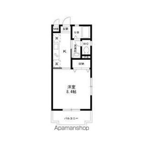 アルファ・プレイス(1K/2階)の間取り写真