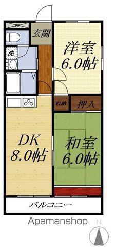 ピュアHOME(2DK/1階)の間取り写真