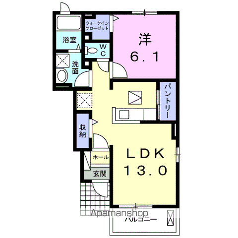カーサステッラⅢ(1LDK/1階)の間取り写真