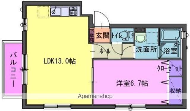 カシオペア(1LDK/3階)の間取り写真