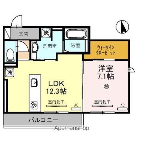 DーROOMN・KⅡ(1LDK/2階)の間取り写真