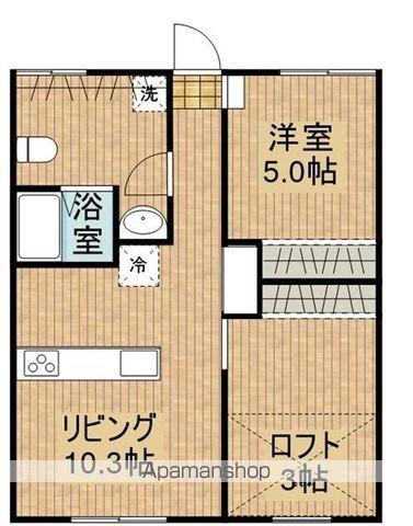 CATBOX TADEIKE B棟(2LDK/2階)の間取り写真