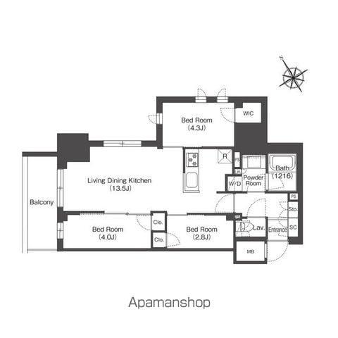 コンフォリア・リヴ板橋(3LDK/10階)の間取り写真