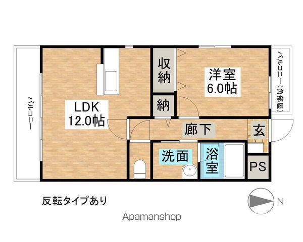 フォンテーヌ峯Ⅱ(1LDK/2階)の間取り写真