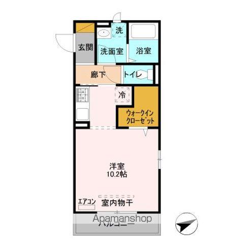 クレスト登戸(ワンルーム/3階)の間取り写真