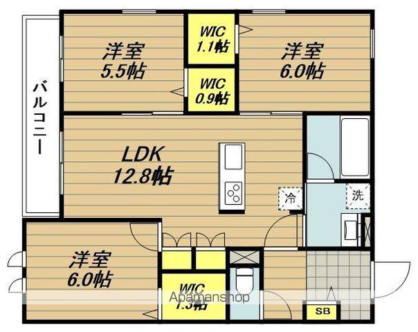シャルール(3LDK/2階)の間取り写真