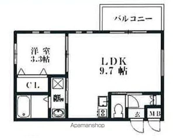 MZ箱崎宮前(1LDK/2階)の間取り写真
