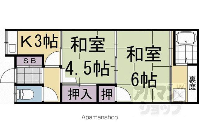近鉄京都線 向島駅 徒歩11分 1階建 築60年(2K)の間取り写真