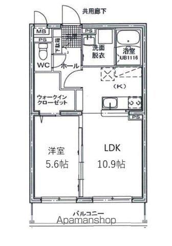 GRACIA新貝(1LDK/4階)の間取り写真