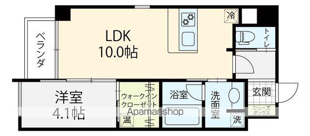 ファースト・レーベン高岡町(1LDK/4階)の間取り写真