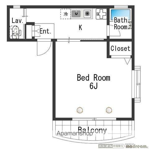 セレナ目白(1K/1階)の間取り写真