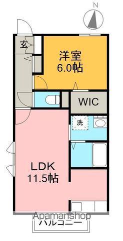 ブレッシングNA棟(1LDK/1階)の間取り写真