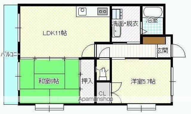 フォレスト75(2LDK/1階)の間取り写真