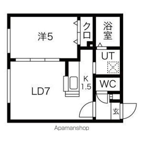 クリスタルN9(1LDK/2階)の間取り写真